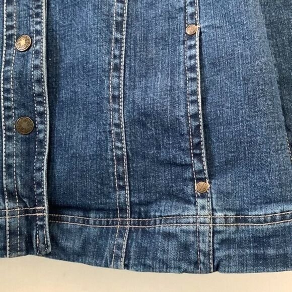 AMX Womens Plus Size 1X Denim Jacket Classic Button-Down Style - Picture 5 of 13